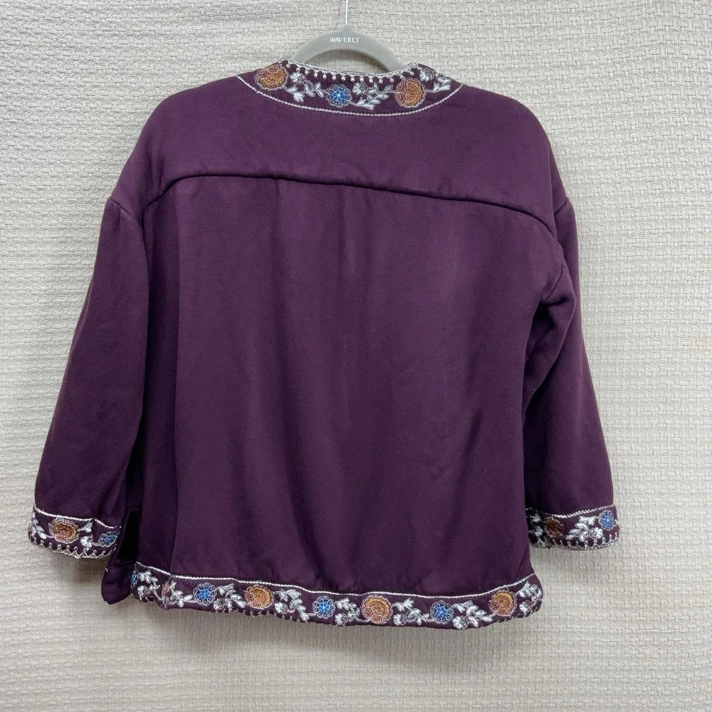 Soft Surroundings Open Cardigan Sweater Women's‎ PM Purple Fall Festival Topper